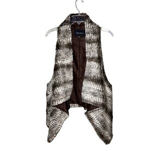 Karen Kane Faux Fur Waterfall Open Front Vest